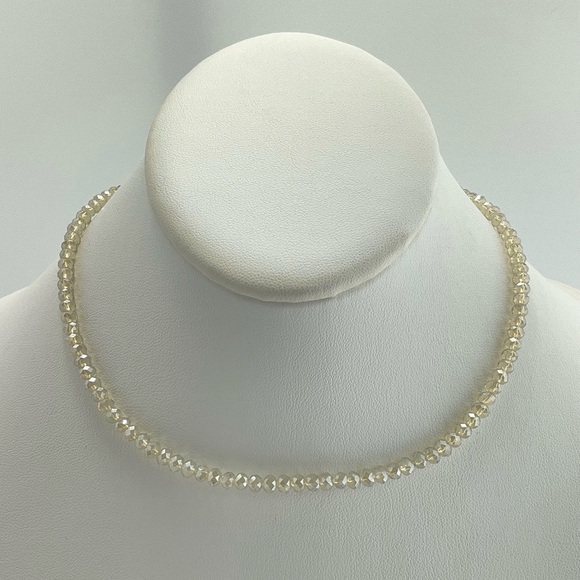 Opalescent Crystal Choker Necklace, Aura Effect, Neutral, Sparkly, Golden Aura - Picture 5 of 11